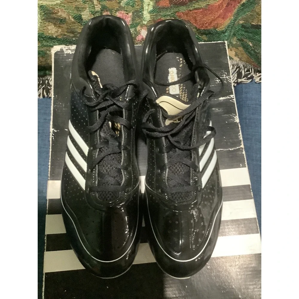 Adidas Adizero  6 Low Metal Mens Baseball Cleats, Black White, SIZE 11.5